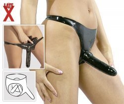 Трусики з латексу зі страпоном S-L - Зображення 1