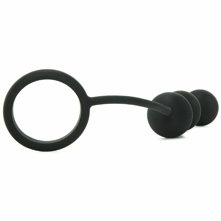 Анальні кульки Tom of Finland Cock Ring with 3 Weighted Balls - Изображение 3