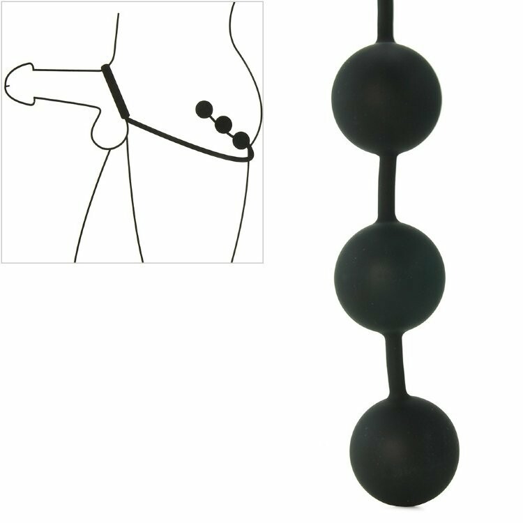 Анальні кульки Tom of Finland Cock Ring with 3 Weighted Balls - Изображение 4