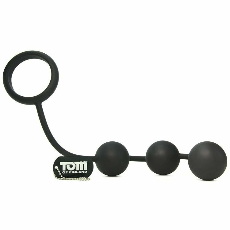 Анальні кульки Tom of Finland Cock Ring with 3 Weighted Balls