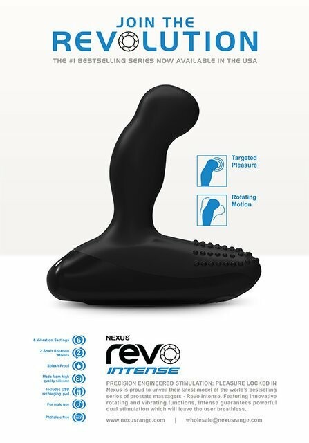 Вібромасажер простати Nexus Revo Intense з ротацією, чорний, 12.7 х 3.2 см - Зображення 1