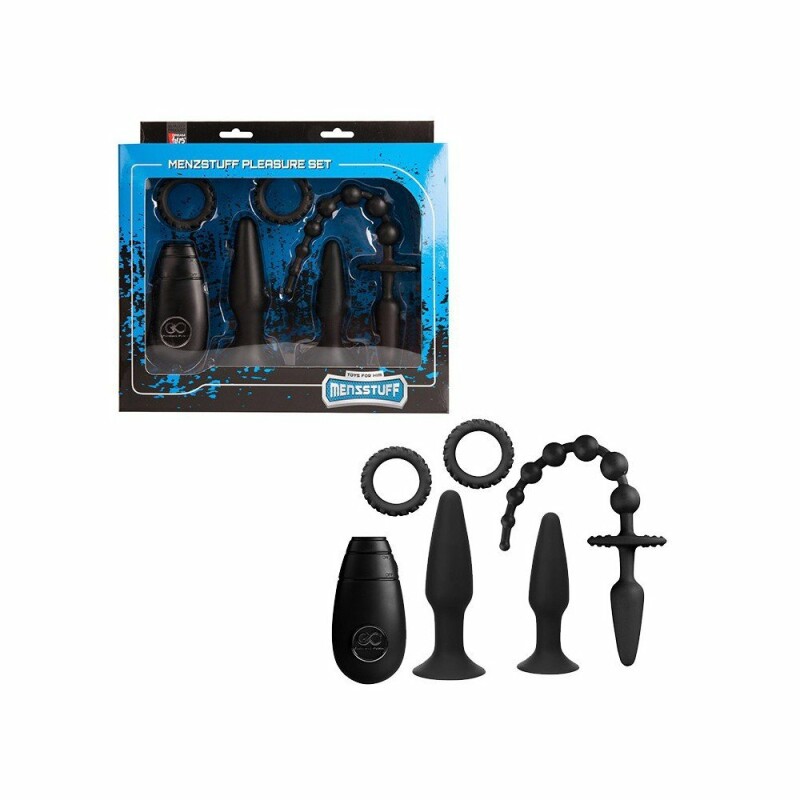 Набір ерекційне кільце анальна пробка MENZSTUFF VIBRATING Black - Зображення 1
