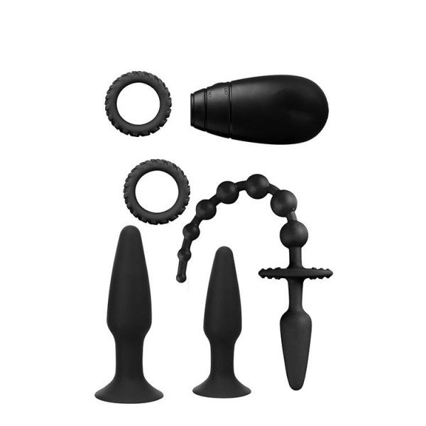 Набір ерекційне кільце анальна пробка MENZSTUFF VIBRATING Black