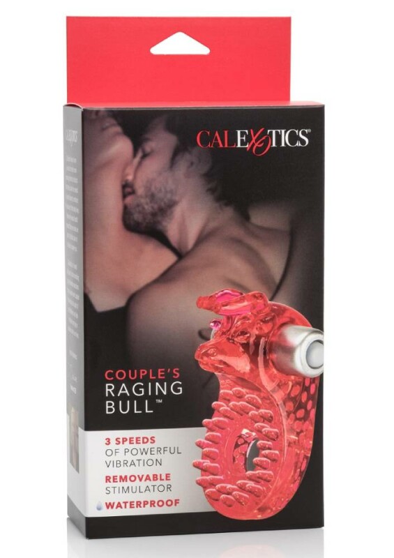 Вібро-ерекційне кільце з биком CalExotics червоне, 8.2 х 5 см - Зображення 1