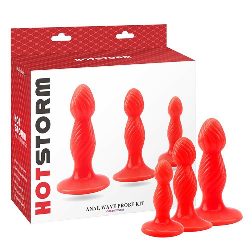Анальна пробка Hot Storm, Червона, розмір L