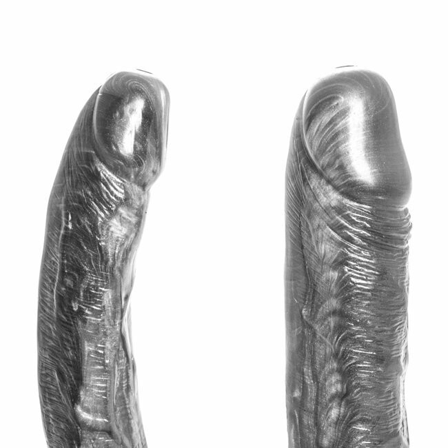 Фалоімітатор двосторонній Chisa Dixie Normous, сріблястий, 34 см х 2.5 см х 3.4 см - Зображення 6