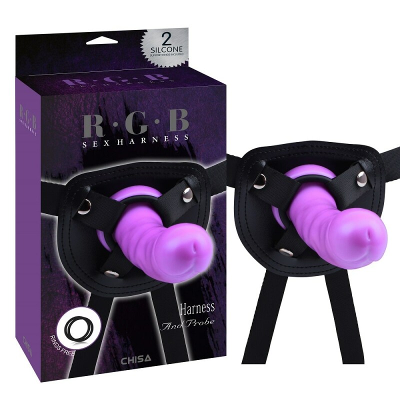 Страпон з фіолетовою насадкою RGB, 15 см х Ф3 см