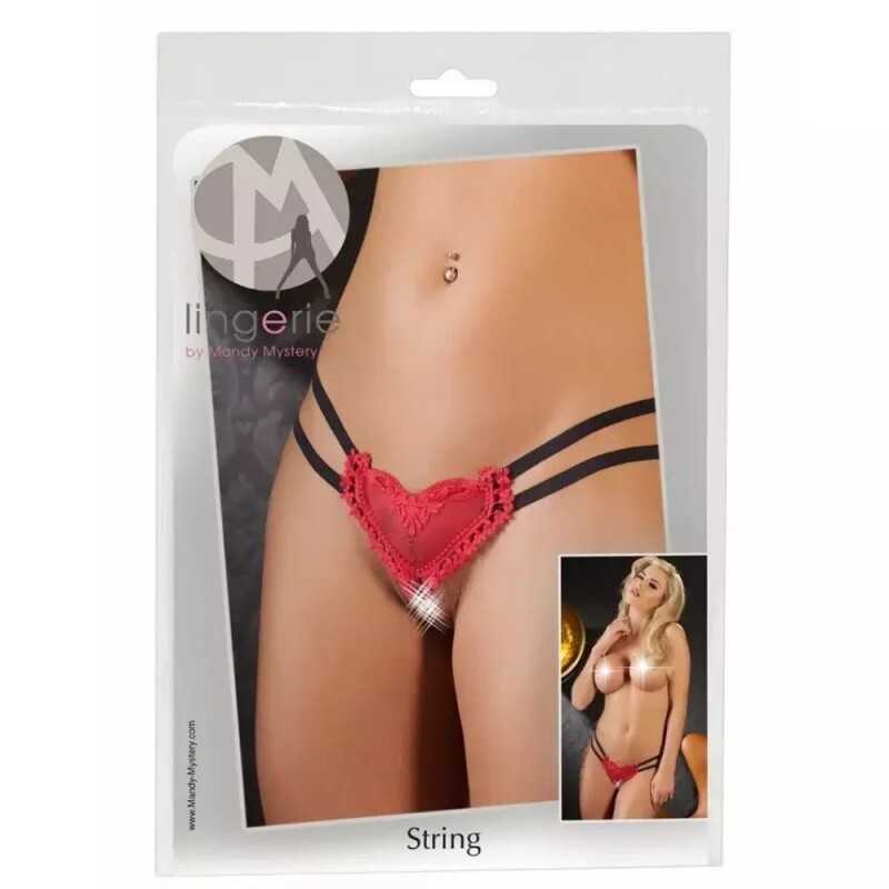 Сексуальні стрінги з подвійною гумкою і бантиком ззаду Heart-shaped String