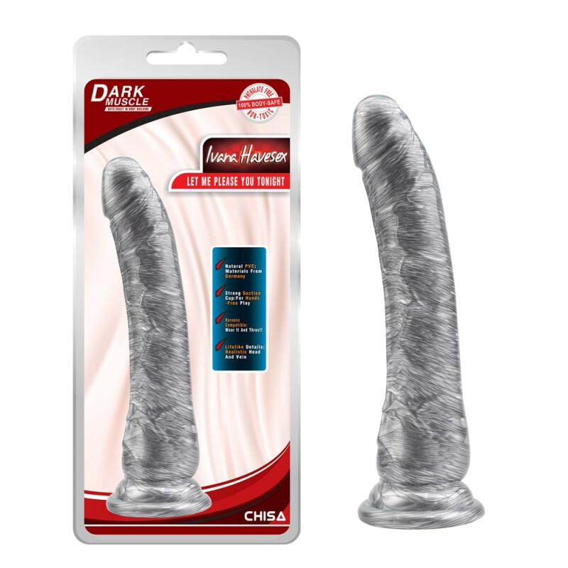 Фалоімітатор реалістичний, на присосці Chisa Dark muscle сріблястий, 21.5 х 3.5 см