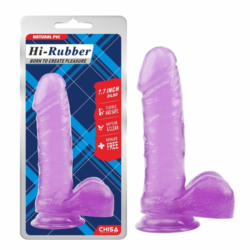 Фалоімітатор реалістичний на присосці Chisa Hi-Rubber фіолетовий, 19.5 х 4.5 см