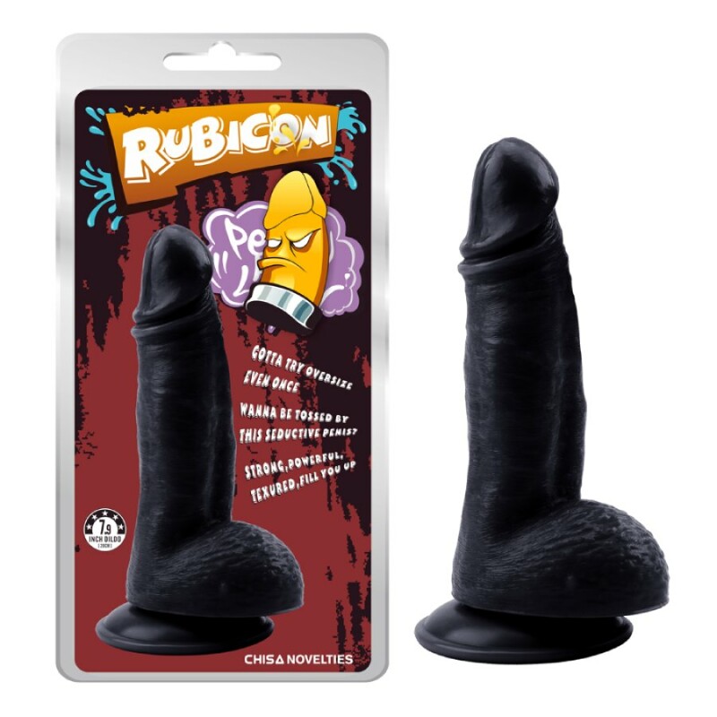 Фалоімітатор з яєчками на присосці Chisa Rubicon Mighty Ravage чорний, 20 х 4.3 см