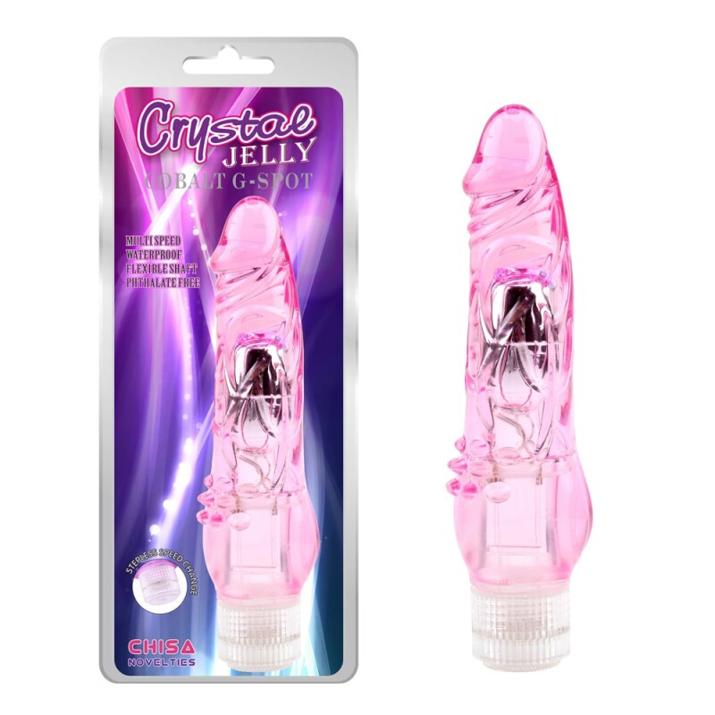Вібратор реалістичний з рельєфом Chisa Crystal Jellie рожевий, 21 х 3.7 см