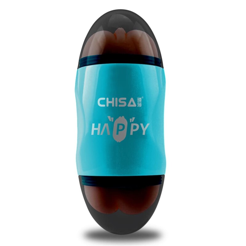 Мастурбатор у колбі реалістичний двосторонній Chisa Happy Cup Mouth, у вібрацією, 19 х 7.5 см - Зображення 2