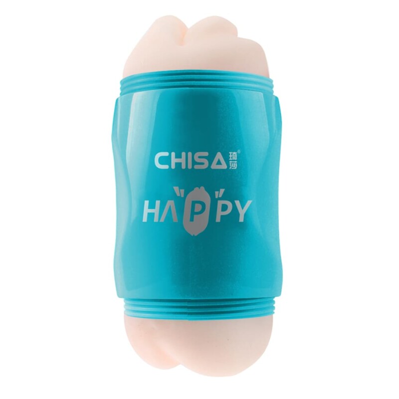Мастурбатор у колбі реалістичний двосторонній Chisa Happy Cup Mouth, у вібрацією, 19 х 7.5 см - Зображення 1