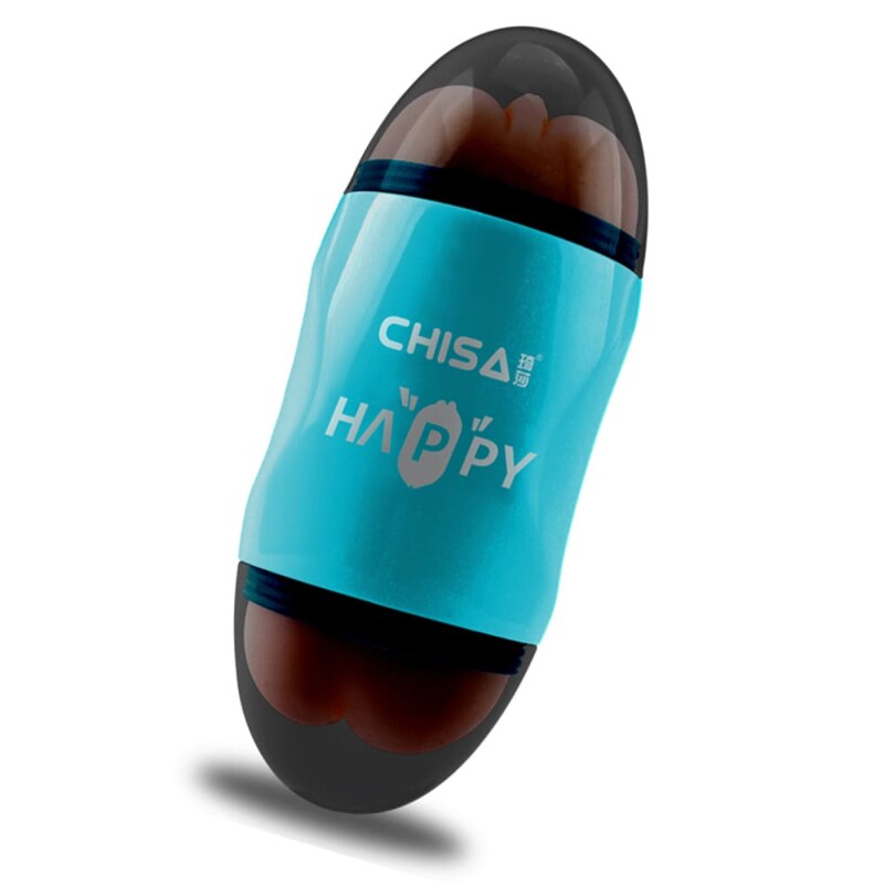 Мастурбатор у колбі реалістичний двосторонній Chisa Happy Cup Mouth, у вібрацією, 19 х 7.5 см - Зображення 3