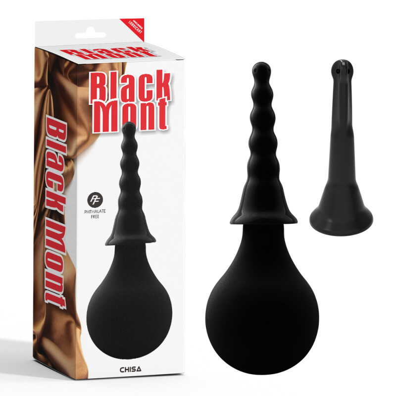 Анальний душ Chisa Black Mont із двома насадками, чорний, 150 мл