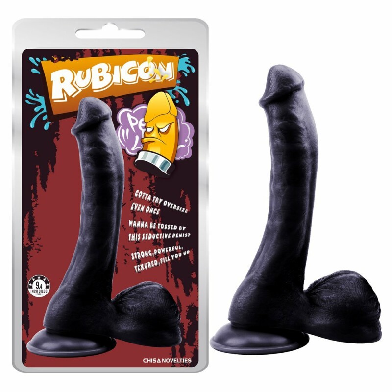 Фалоімітатор з яєчками на присоску чорний Rubicon - Зображення 1