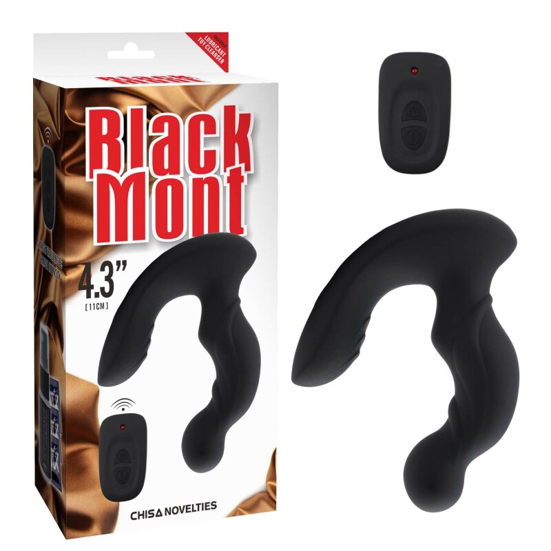 Масажер простати Black Mont силіконовий, чорний
