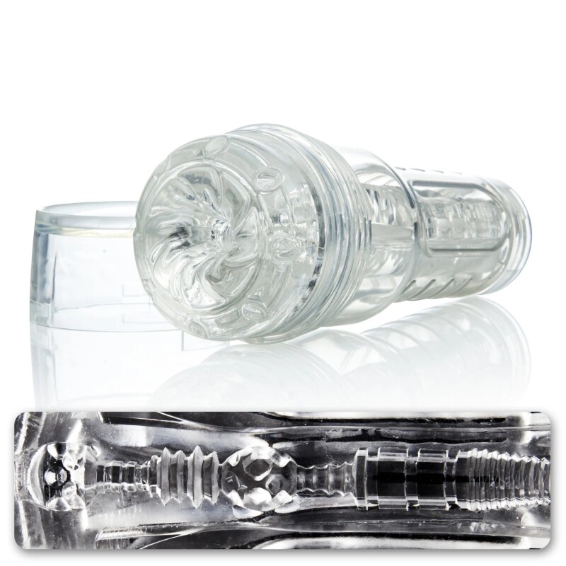 Мастурбатор у колбі рельєфний Fleshlight GO Torque, кібершкіра, прозорий, 21.5 х 7.5 см