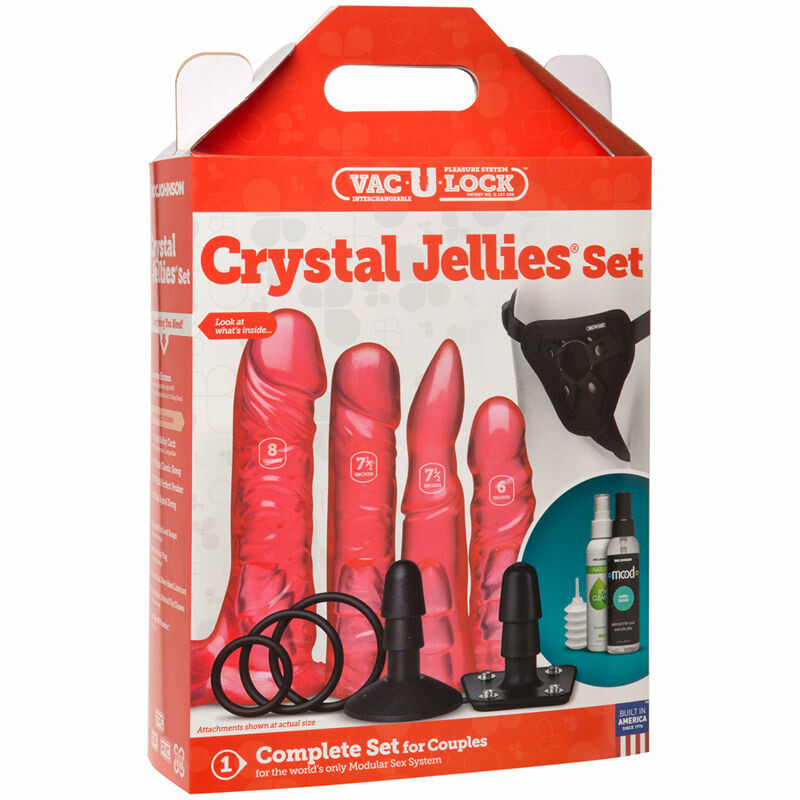 Страпон Doc Johnson Vac-U-Lock-Crystal Jellies Set - Зображення 4