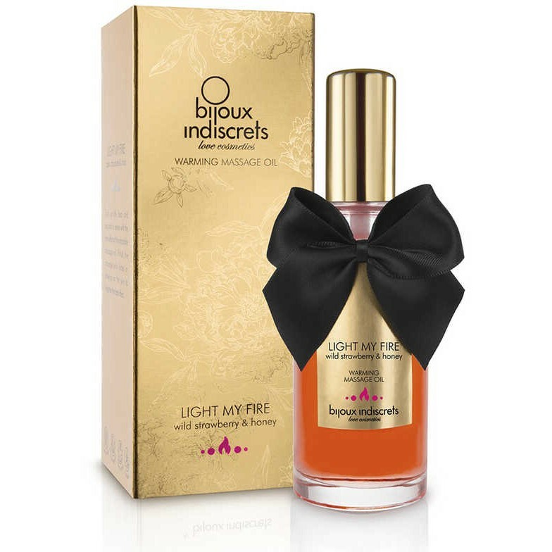 Зігріваючий масажний гель для поцілунків Light My Fire від Bijoux Indiscrets, з ароматом і смаком суниці та меду, на водній основі, 100 мл - Зображення 1
