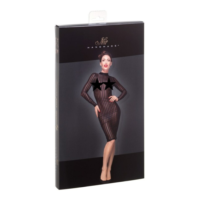 Напівпрозоре плаття Noir Handmade, чорне в смужку, розмір M - Изображение 6