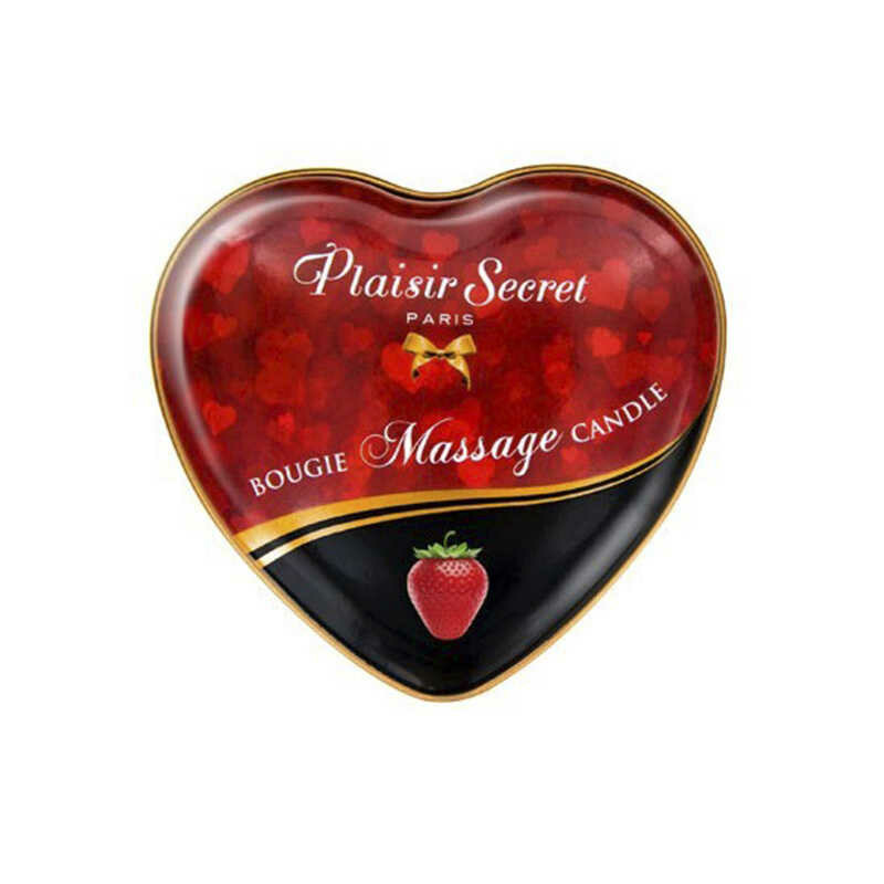 Масажна Свічка сердечко Plaisirs Secrets Strawberry 35 мл - Зображення 2