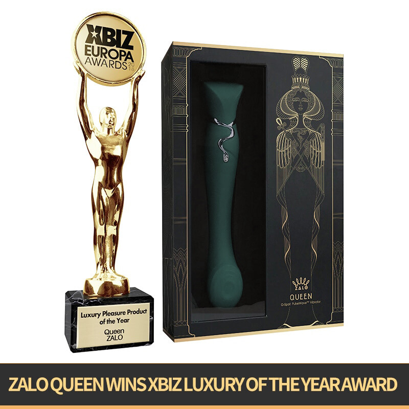 Вібратор з насадкою Zalo Queen Set з хвильовою стимуляцією, для клітора та точки G, зелений - Зображення 1