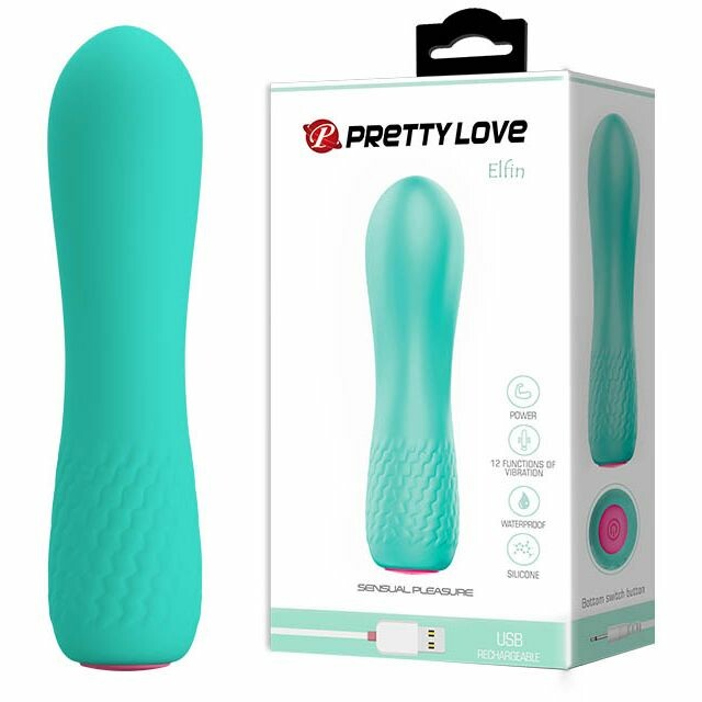 Мінівібратор Pretty Love Elfin силіконовий, м'ятний, 11.9 х 3 см