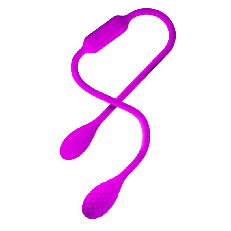 Подвійне віброяйце Pretty Love Dream Lover's Whip гнучке, фіолетове, 65.5 х 3.2 см