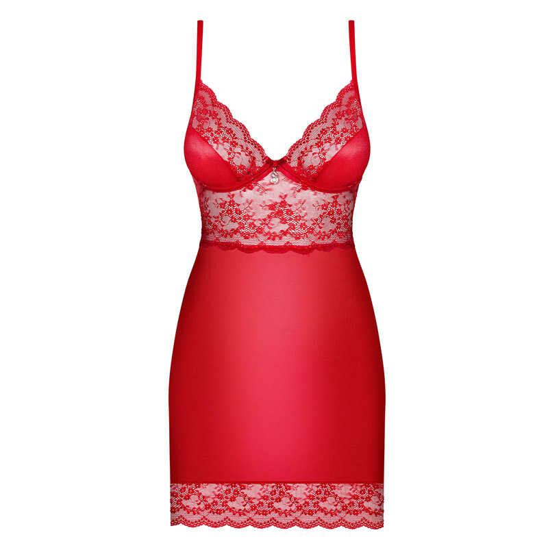 Сорочка Червона сексуальна з мереживом S / M - Зображення 8