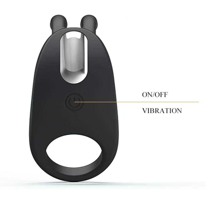 Ерекційне віброкільце Rabbit Vibrator з кліторальною стимуляцією - Зображення 3