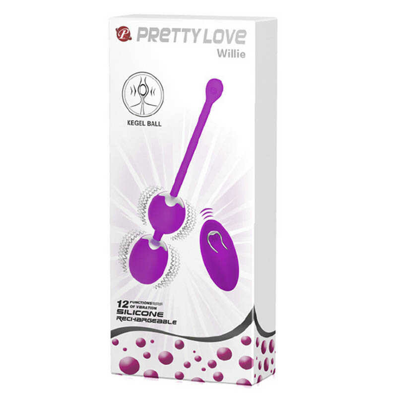 Вагінальні кульки Pretty Love з вібрацією та пультом, фіолетові, 20.5 х 3.4 см - Зображення 4