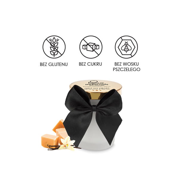Масажна свічка для поцілунків Bijoux, 70 г, Indiscrets Melt my heart, з ароматом солоної карамелі - Зображення 9