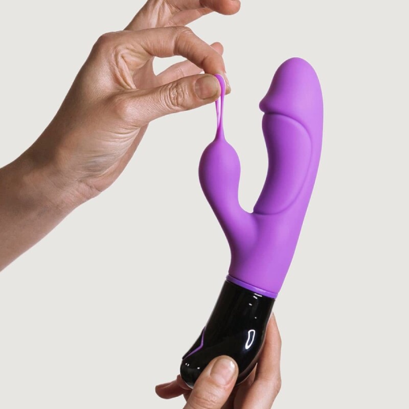 Вібратор-кролик Adrien Lastic Ares фіолетовий, 19.8 х 3.6 см - Зображення 3