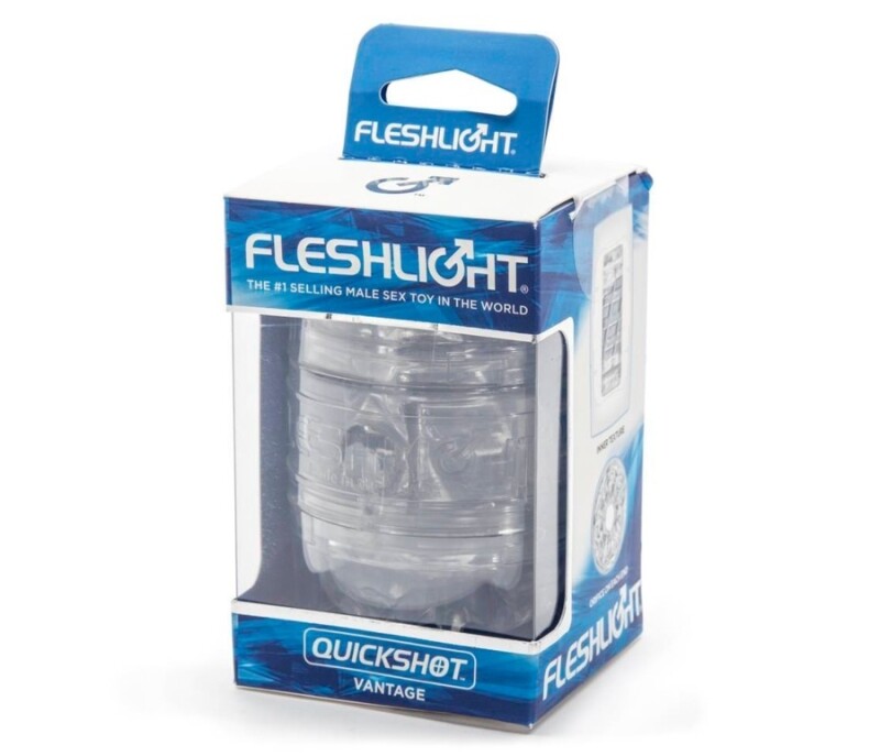Мастурбатор хай-тек Fleshlight Quickshot, рельєфний, кібершкіра, прозорий, 11 х 7 см - Зображення 1