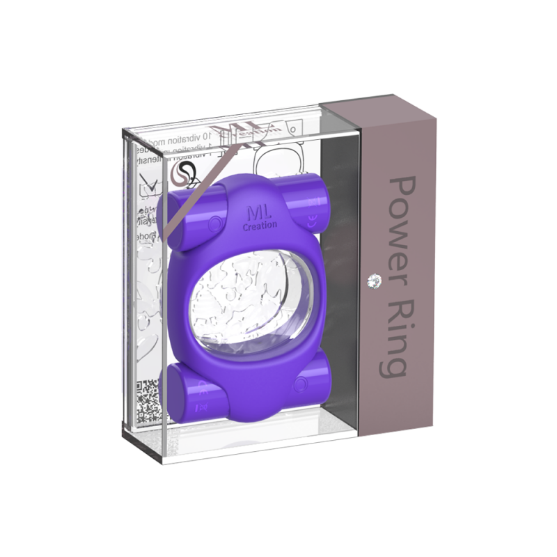 Ерекційне кільце 2 вібропулі Power Ring Purple ML Creation (My Love) - Зображення 2