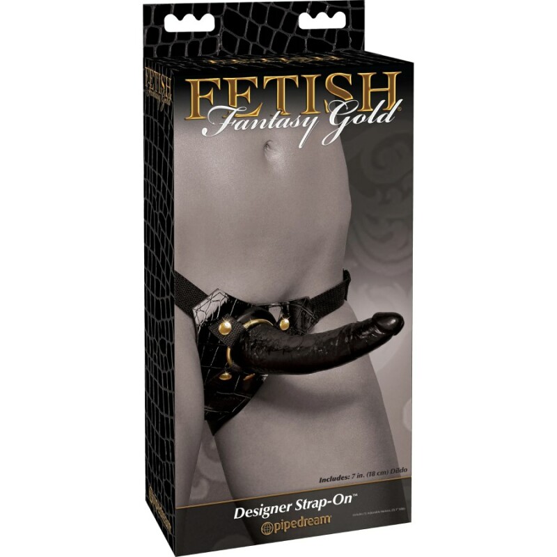 Страпон на трусиках Pipedream Fetish Fantasy з крокодиловим тисненням, чорний, 19 х 4.5 см