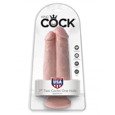 Двойной фаллоимитатор King Cock 7 Two Cocks One Hole - Зображення 1