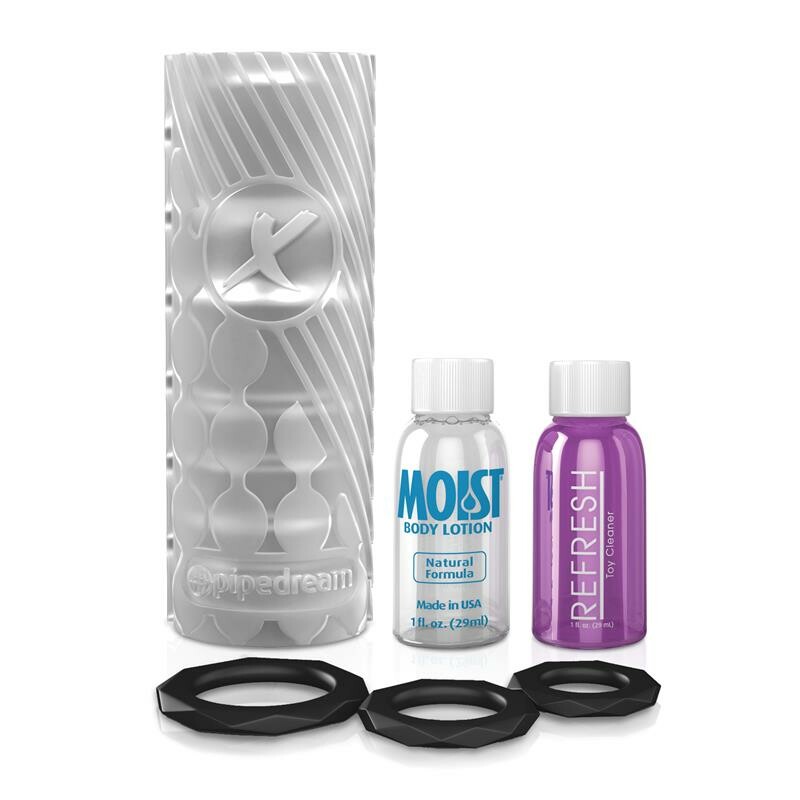 Мастурбатор з масажними кульками всередині PDX ELITE EZ GRIP STROKER Clear - Изображение 2