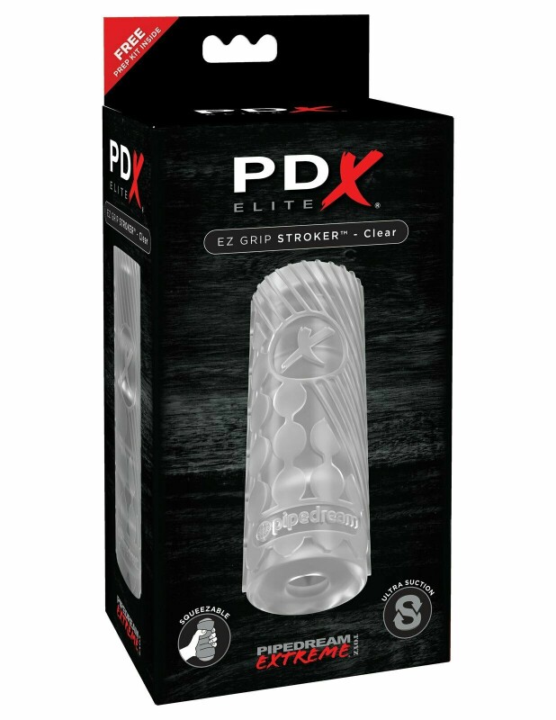 Мастурбатор з масажними кульками всередині PDX ELITE EZ GRIP STROKER Clear - Изображение 3