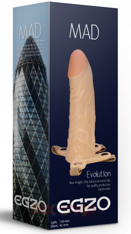 Страпон порожнистий (фаллопротез) поясний Evolution Egzo 15.0 x 4.2 см - Изображение 2