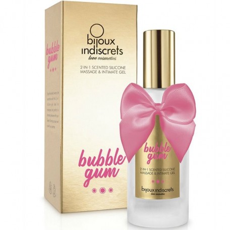 Масажний гель-лубрикант 2-в-1 Bijoux Indiscrets Bubblegum на силіконовій основі, 100 мл - Зображення 1