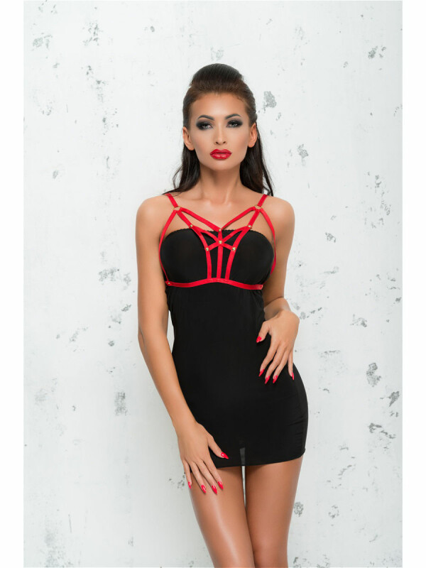 Портупея зі стрічок Червона Harness 1 S / M - Зображення 1
