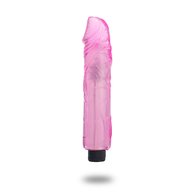 Вібратор рожевий гель Cristal cock