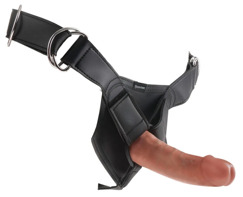 Страпон реалістичний King Cock Strap-On з кільцевим кріпленням, на трусиках, бежевий, 15.2 х 4.1 см - Изображение 2
