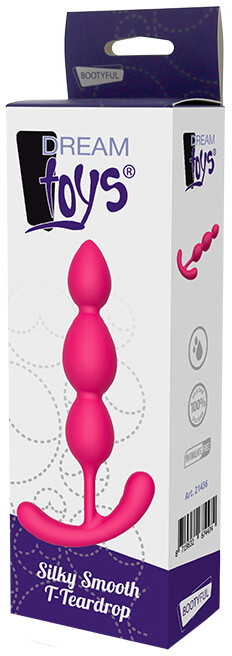 Анальная мини пробка-ёлочка DREAM TOYS Silky Smooth T-Teardrop - Зображення 1