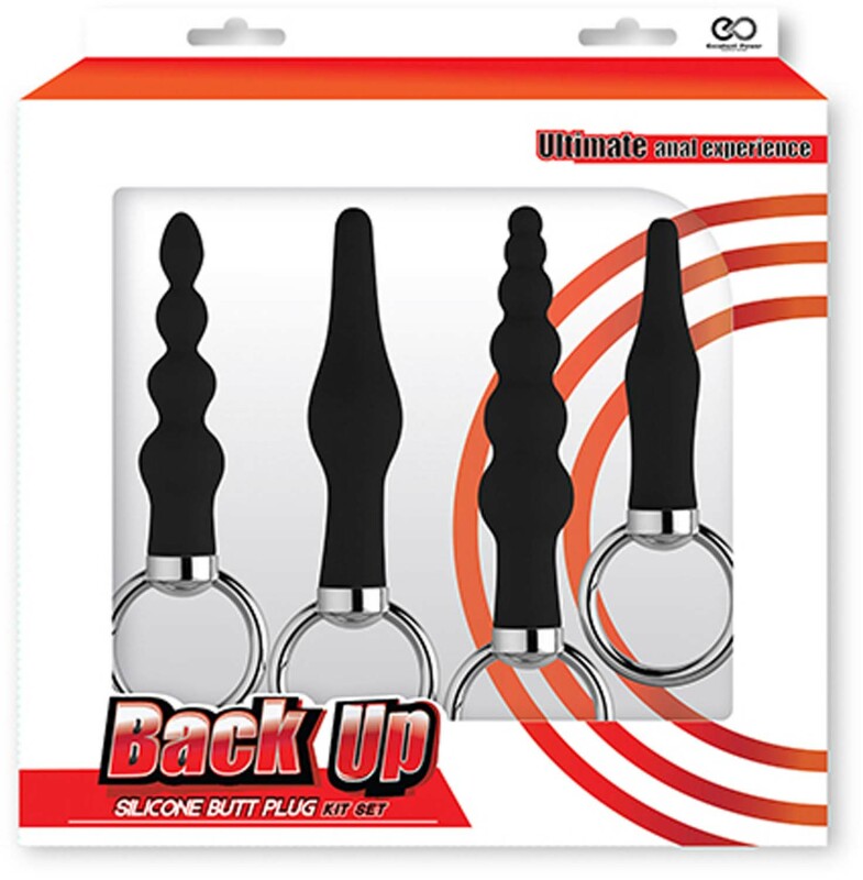 Анальні пробки BACK UP KIT Butt PLUG BLACK 4 шт (ціна за 1 штуку) - Зображення 2