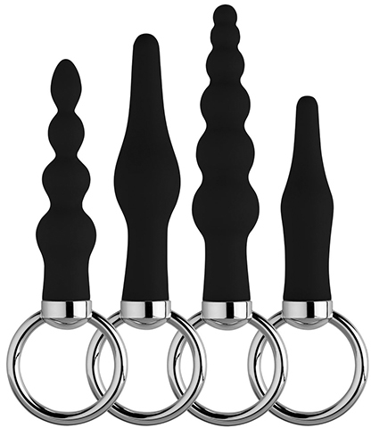 Анальні пробки BACK UP KIT Butt PLUG BLACK 4 шт (ціна за 1 штуку)