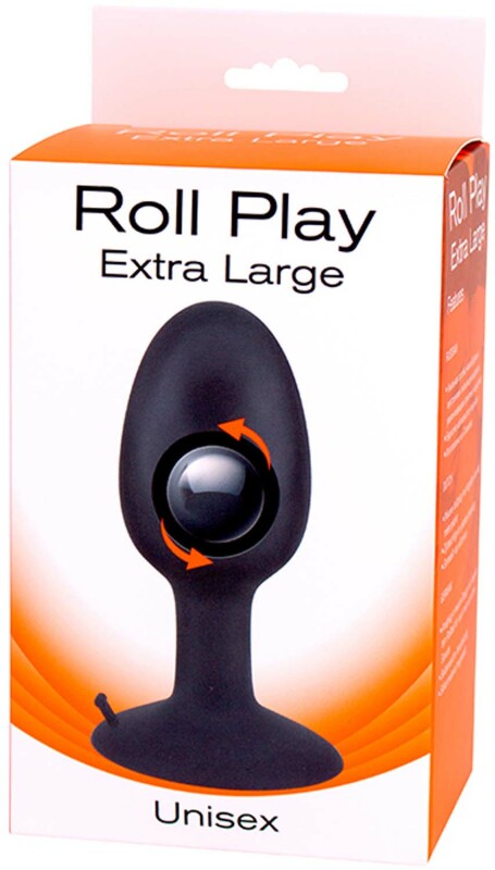 Велика анальна пробка зі зміщеним центром ваги ROLL PLAY EXTRA Large BLACK - Изображение 1